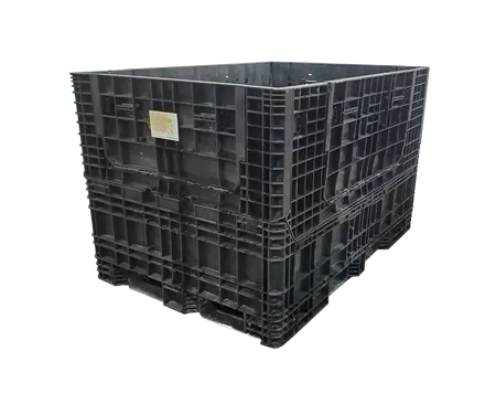 Reconditioned HPJ Industries 70″ x 48″ x 44″ All Black All Good Runner Bulk Container – 4 Drop Doors